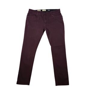 Scott James Slim Fit Pants Mens 36x32 Burgundy Excellent Stretch Chino 5-Pocket